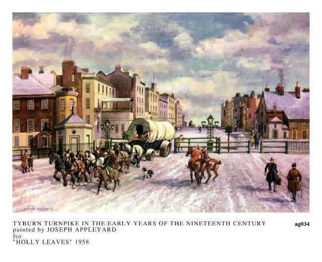 TYBURN TURNPIKE IN THE EARLY YEARS OF THE 19TH CENTURY painted by JOSEPH APPLEYARD