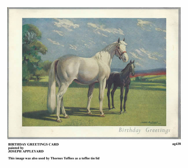 BIRTHDAY GREETINGS CARD painted by JOSEPH APPLEYARD