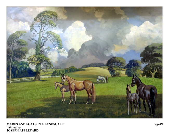 MARES AND FOALS IN A LANDSCAPE painted by JOSEPH APPLEYARD