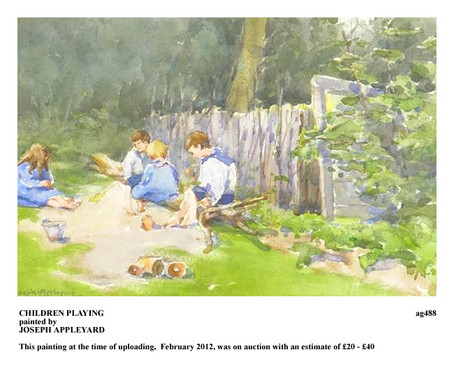 CHILDREN PLAYING painted by JOSEPH APPLEYARD