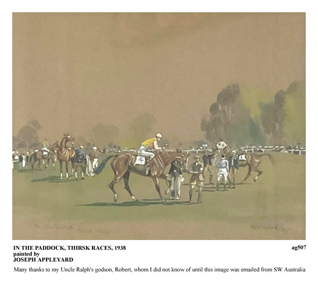 IN THE PADDOCK, THIRSK RACES, 1938 painted by JOSEPH APPLEYARD
