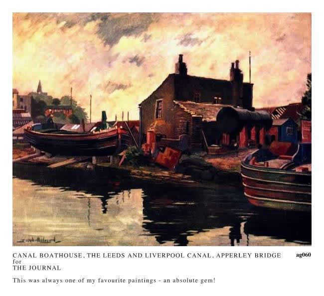 CANAL BOAT HOUSE, THE LEEDS AND LIVERPOOL CANAL, APPERLEY BRIDGE painted by JOSEPH APPLEYARD