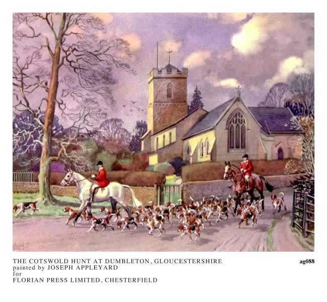 THE COTSWOLD HUNT AT DUMBLETON, GLOUCESTERSHIRE painted by JOSEPH APPLEYARD