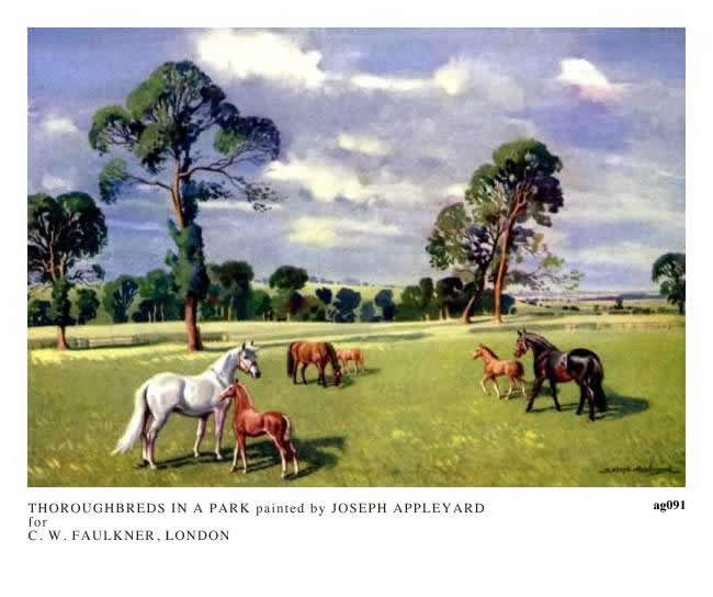 THOROUGHBREDS IN A PARK painted by JOSEPH APPLEYARD