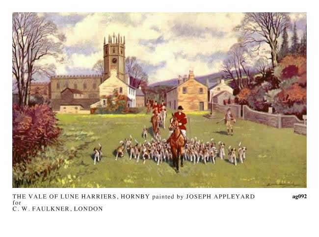 THE VALE OF LUNE HARRIERS, HORNBY painted by JOSEPH APPLEYARD