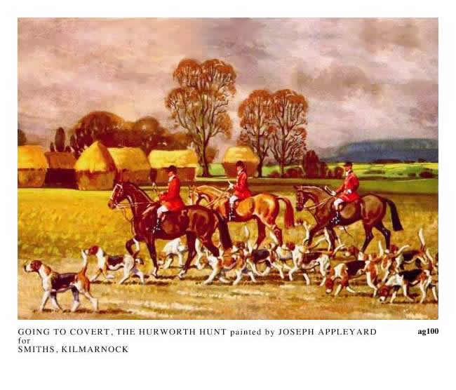 GOING TO THE MEET, THE HURWORTH HUNT painted by JOSEPH APPLEYARD