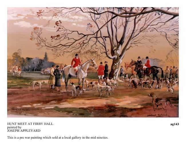 HUNT MEET AT FIRBY HALL painted by JOSEPH APPLEYARD