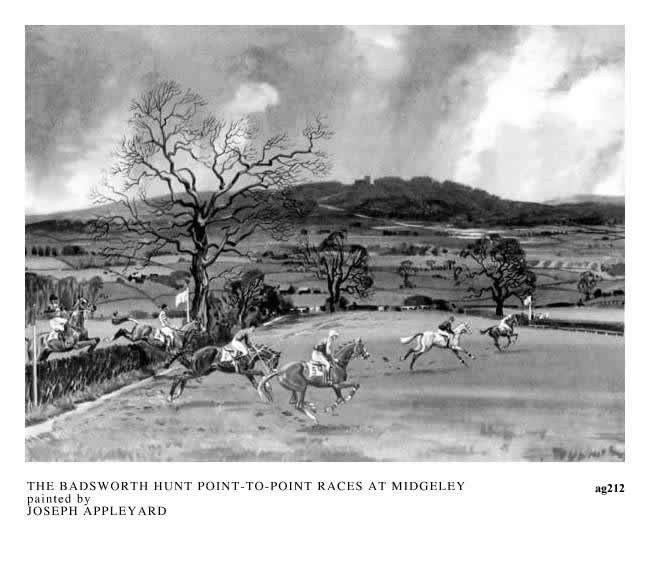 THE BADSWORTH HUNTS POINT-TO-POINT AT MIDGELEY painted by JOSEPH APPLEYARD