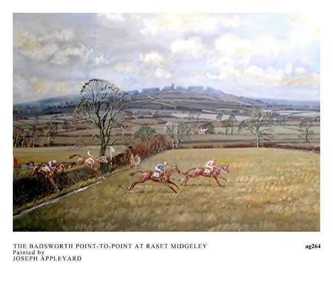 THE BADSWORTH POINT-TO-POINT AT RASET MIDGELEY painted by JOSEPH APPLEYARD