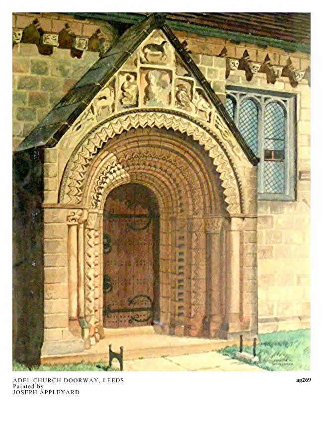 ADEL CHURCH DOORWAY, LEEDS painted by JOSEPH APPLEYARD