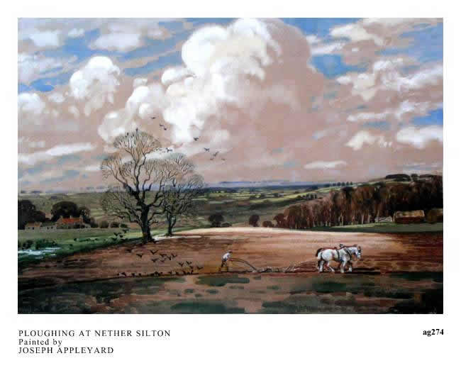PLOUGHING AT NETHER SILTON painted by JOSEPH APPLEYARD