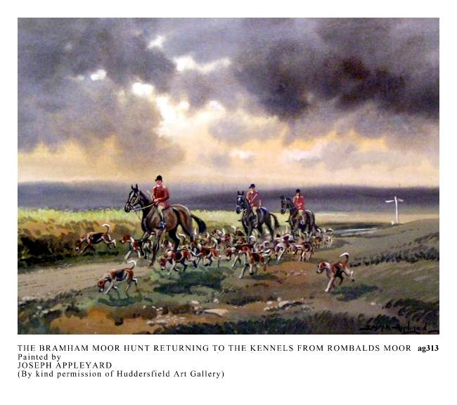THE BRAMHAM MOOR HUNT RETURNING TO THE KENNELS FROM ROMBALDS MOOR painted by JOSEPH APPLEYARD