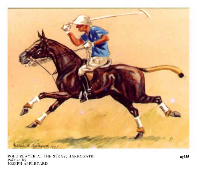 POLO PLAYER AT THE STRAY, HARROGATE painted by JOSEPH APPLEYARD