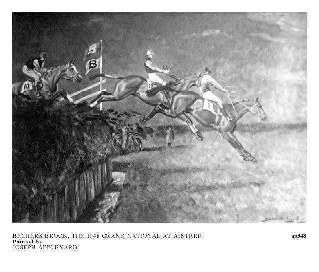 BECHERS BROOK, THE 1948 GRAND NATIONAL, AINTREE painted by JOSEPH APPLEYARD