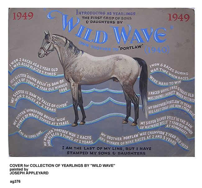 COVER FOR COLLECTION OF YEARLINGS BY "WILD WAVE" painted by JOSEPH APPLEYARD