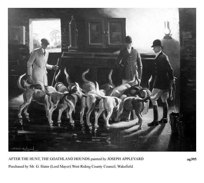 AFTER THE HUNT, THE GOATHLAND HOUNDS painted by JOSEPH APPLEYARD