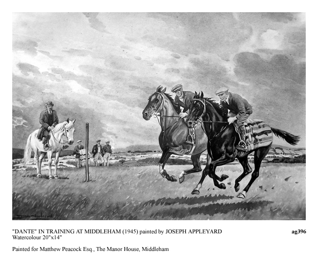"DANTE" IN TRAINING AT MIDDLEHAM (1945) painted by JOSEPH APPLEYARD