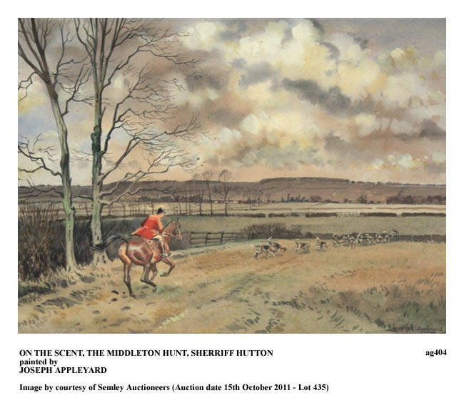 ON THE SCENT, THE MIDDLETON HUNT, SHERRIFF HUTTON painted by JOSEPH APPLEYARD