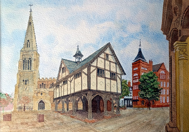 MARKET HARBOROUGH GRAMMER SCHOOL painted by DAVID APPLEYARD